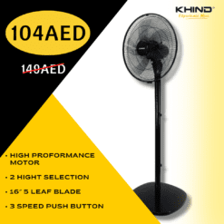 Khind Stand Fan SF1663H - 30% Off - Copper Motor, Shop Stand Fan 104 AED Dubai Online