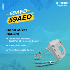 Hand Mixer HM2000 with Food Grade Stainless Steel Pair of Beater, DSS Sale Dubai
