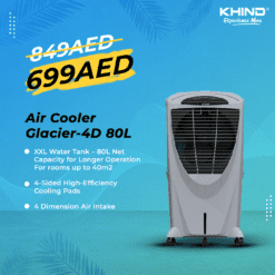 KHIND Air Cooler Glacier - 4D 80L Net Capacity, Xtreme Desert Cooler, DSS Sale Dubai UAE