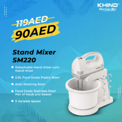 Stand Mixer SM220 Kitchen Machine 2.0L Bowl with Food Grade Stainless Steel, DSS Sale Dubai UAE