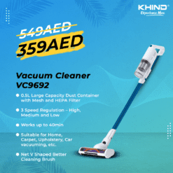 Vacuum Cleaner VC9692 Brand From Malaysia Bagless, V-Shaped Brush Head, DSS Sale Dubai UAE